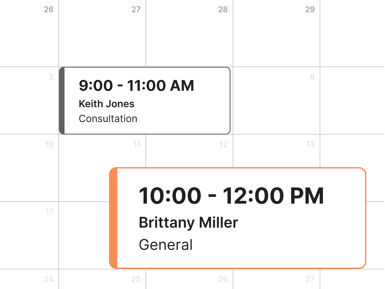 General contractor scheduling calendar